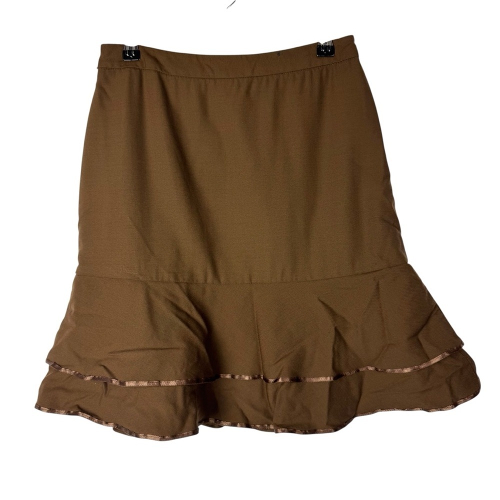 Boutique Brown Y2k Flounce Hem Mini Skirt S